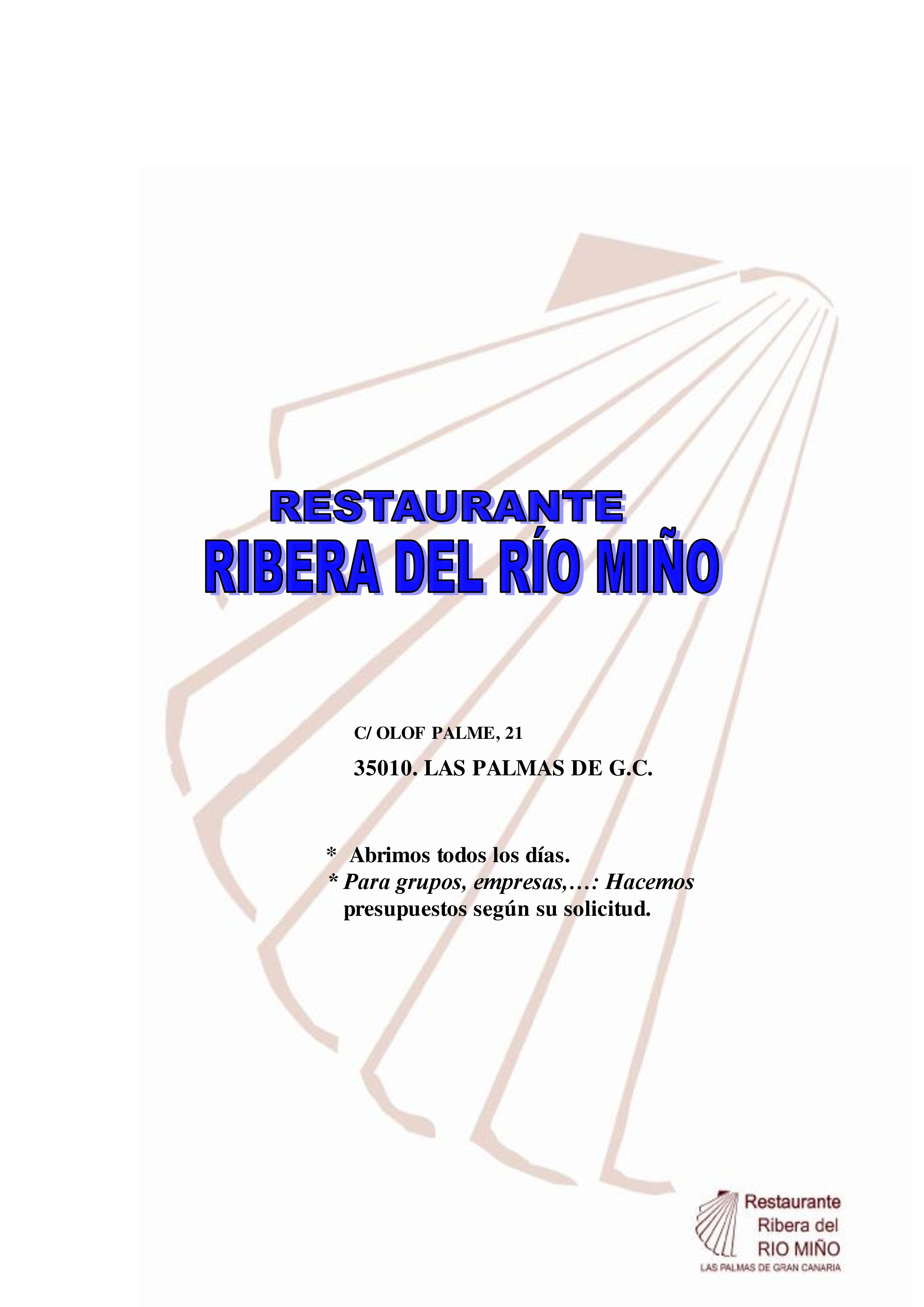 Restaurante Ribera del Rio Mino Carta