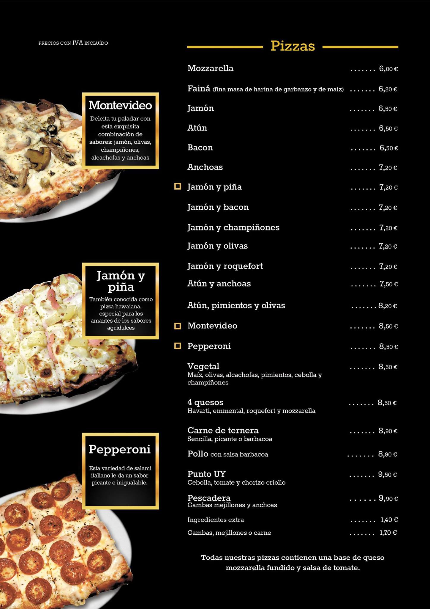 Punto UY, Restaurant y Pizzería Carta