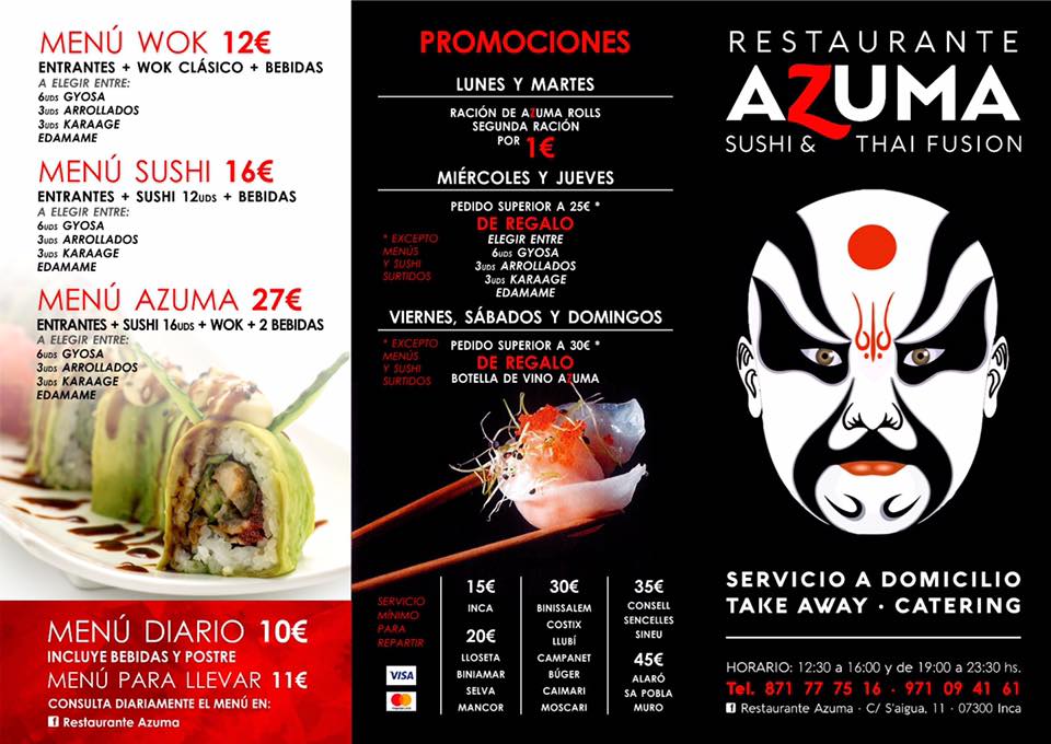 Restaurante Azuma - Inca » Carta, Fotos, Menús, Opiniones 【KeRico.es】