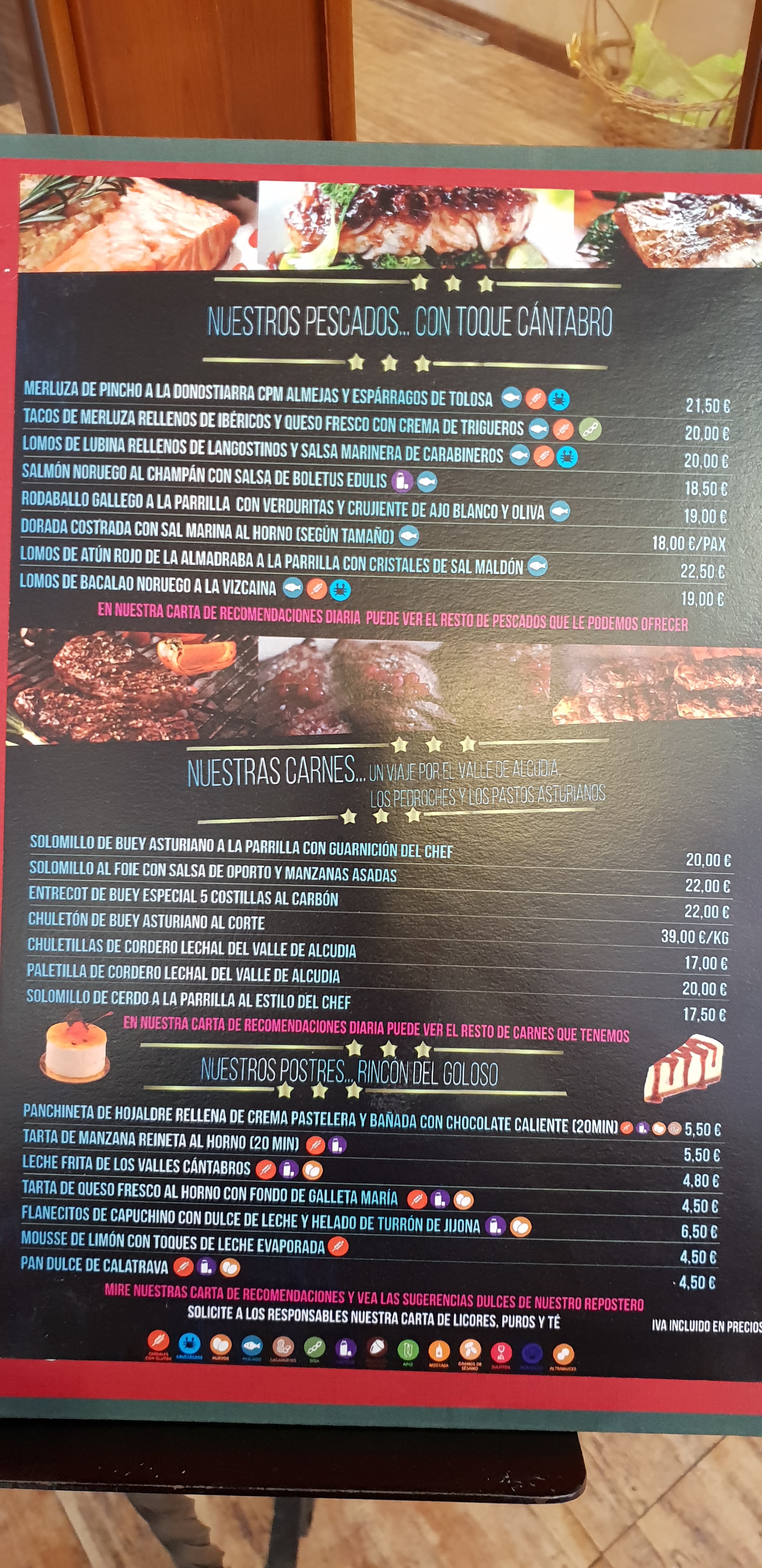 Restaurante el Mesto Carta